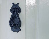 Victorian Black Iron Door Knocker Antique Black British Made Quality Knocker - Victorian Old Decorative Door Knocker - Kirkpatrick 2628 -