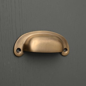 Light Aged Brass Cabinet Handles & Knobs | Solid Kitchen Cupboard Pulls ...