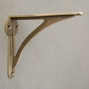 Brass Shelf Brackets Ironbridge | Heavy Solid Cast Brass Kitchen Book Gold Wall Old Antique Victorian English Shaker Minimal | 4,6,7,8,10"