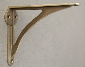 Soportes de estante de latón Ironbridge / Estantería de cocina de fundición maciza pesada, dorada, antigua, victoriana, inglesa, estilo Shaker minimalista / 4, 6, 7, 8 y 10 pulgadas