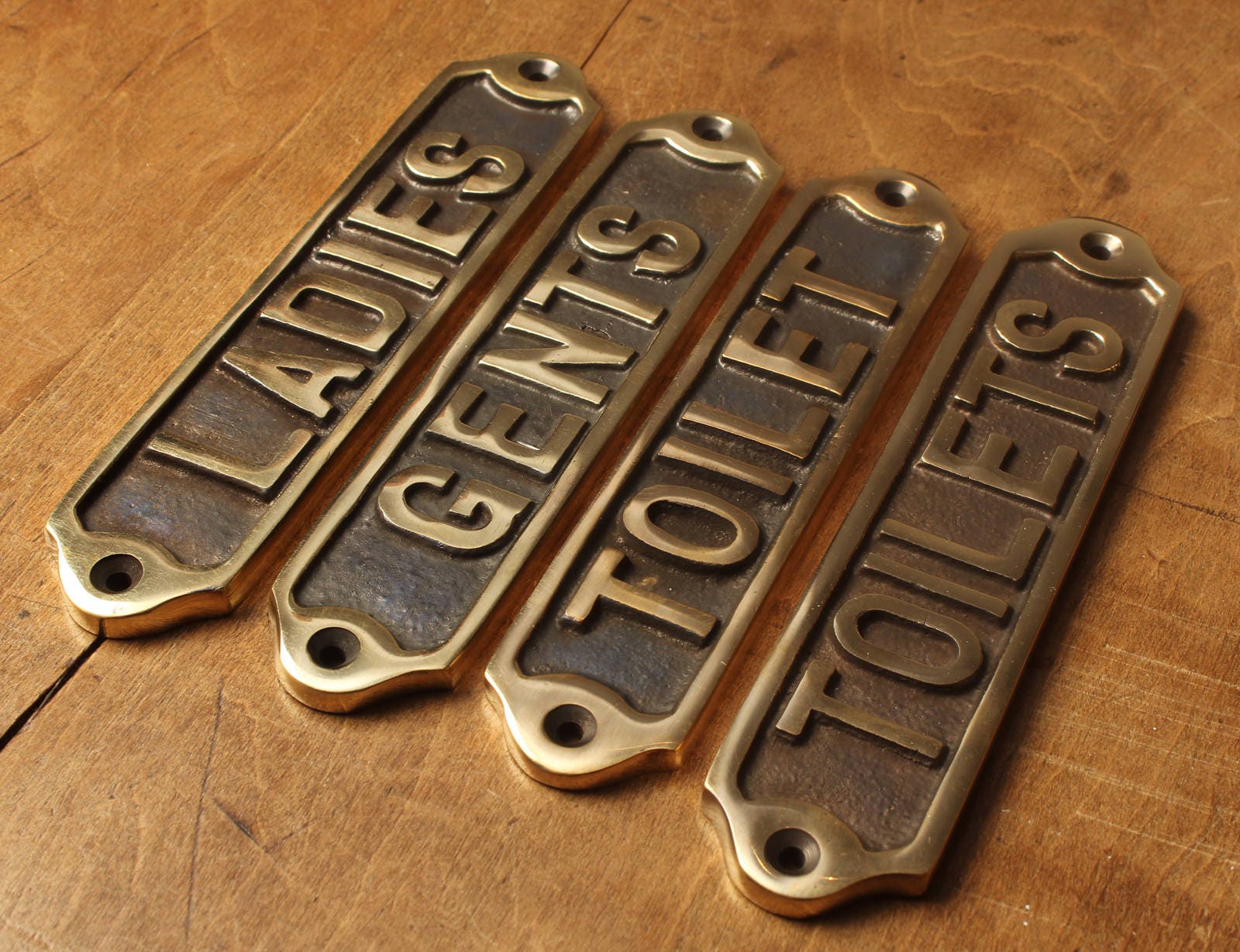 Solid Brass Toilet Door Signs - Ladies, Gents, Toilets, Toilet, WC