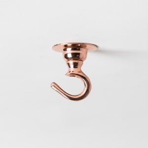 Small Ceiling Hook Brass Antique Bronze Copper Chrome White Black Light Industrial Ceiling Hook Hanging Heavy Duty Metal Plant Pot Macrame Copper