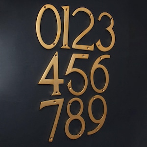 13cm Hausnummern aus Messing gegossen - Große Hausnummern Gold Messing Polierte Qualität