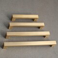 Solid Satin Brass Bar Handle | Minimalist Cabinet & Drawer Pull