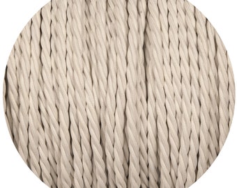 White Twisted Fabric Braided Cable - Lighting Cable