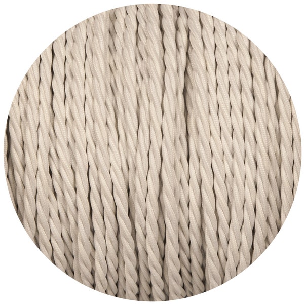 Câble tressé en tissu torsadé blanc - Câble d'éclairage