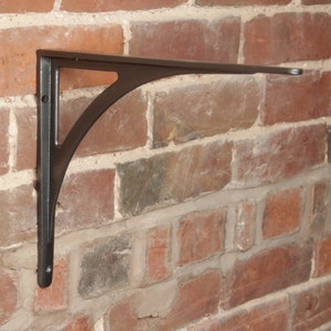 12 x 10&quot; (300mm x 250mm) Ironbridge Cast Iron Shelf Bracket Heavy Duty Large Hanging Basket Railway Black White Pewter - English