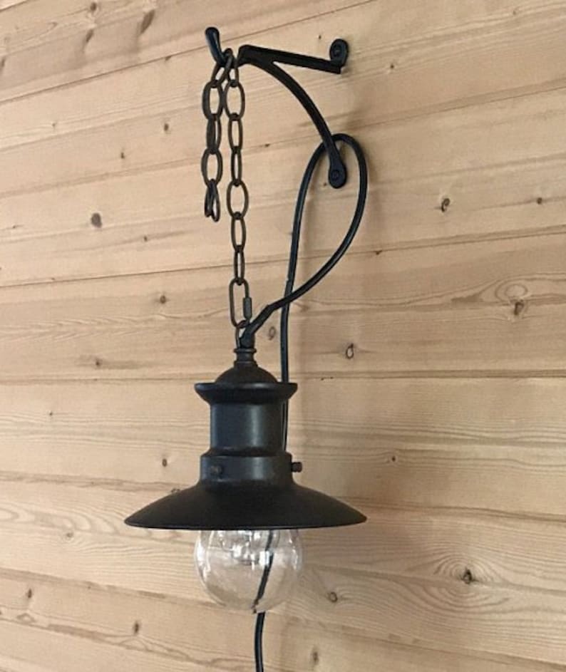 Cast Metal Hanging Hook Bracket Plant / Lantern / Basket / Fire Bucket Bracket / Light / Outdoor Indoor Black Brass British Heavy Duty image 5