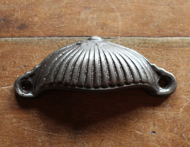 Decorative Antique Cast Iron Drawer Pull Cup Handles Shabby Etsy