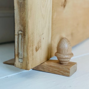 Solid Oak Acorn Wooden Door Wedge Door Stop Doorstop - Handmade UK Quality