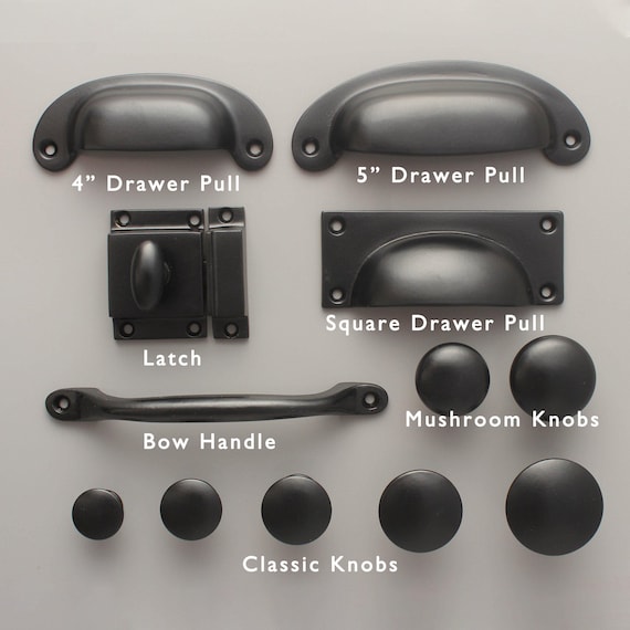 5 Inch bow handles Door handle Cabinet Handle Drawer handle Black Cast iron 