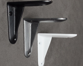 Small Cast Iron Shelf Bracket, Rustic Shaker Style, 4"