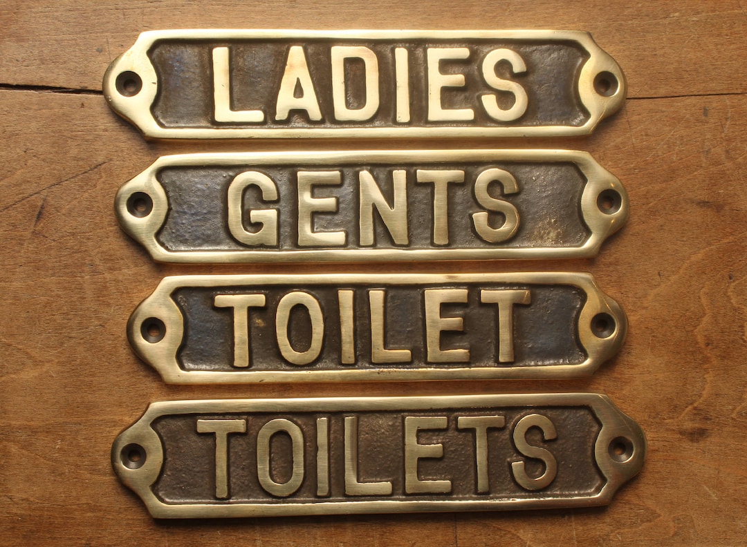 Solid Brass Toilet Door Signs - Ladies, Gents, Toilets, Toilet, WC