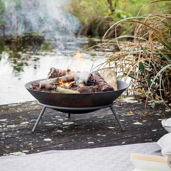 Large 2ft Fire Pit And Stand Low Garden Firepit Metal Fire Etsy