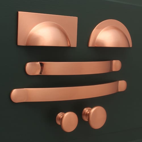 Brushed Satin Copper Kitchen Cupboard Handles Knobs Pulls Etsy