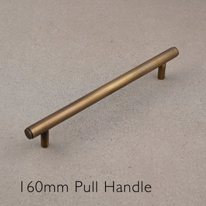 Solid Brass Knurled Pull Handles & Knobs Kitchen Cabinet Cupboard Handles Modern Polished Aged Satin Brass Finishes Heavy Quality image 10