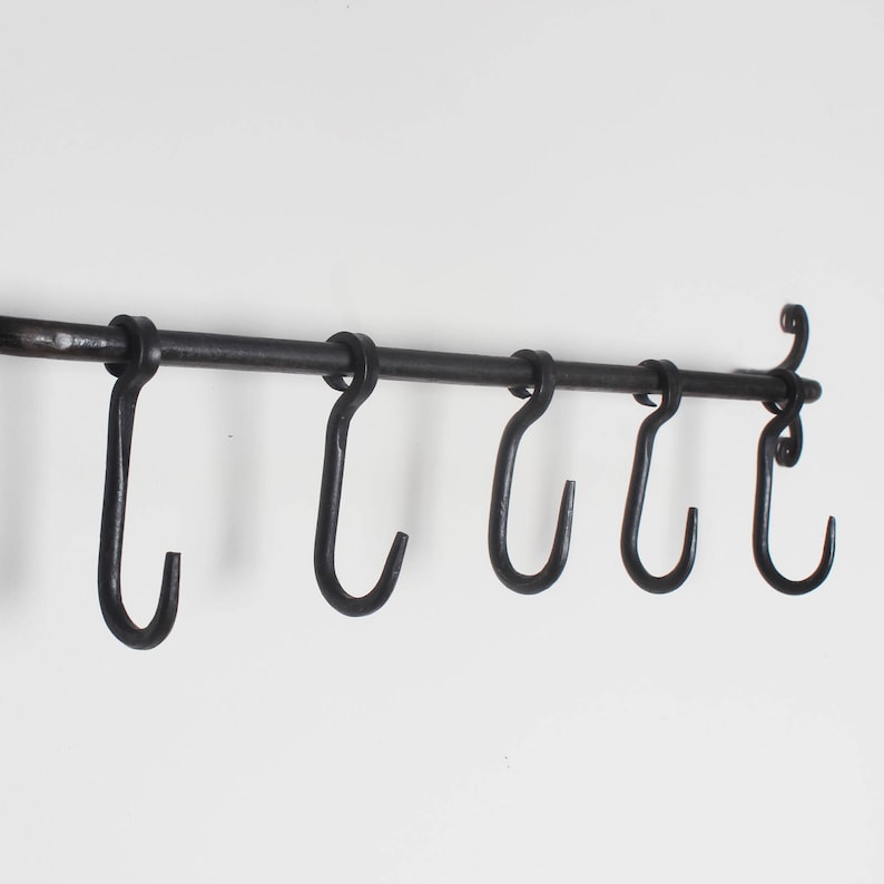 Iron Hanging Hooks Kitchen Hanger Black Handmade Etsy