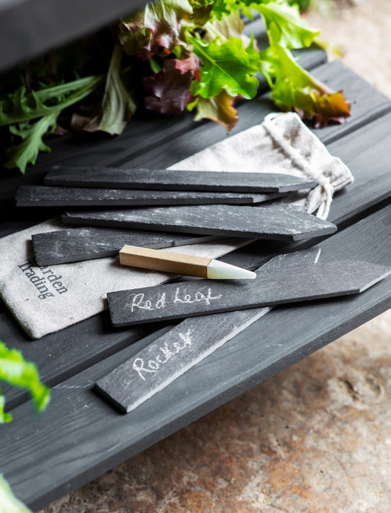 Slate Herb Tags With Soapstone Pencil Herb Planter Plant Tag Markers Grey  Natural Slate Garden Dad Mum Gardening Christmas Xmas Gift -  Finland