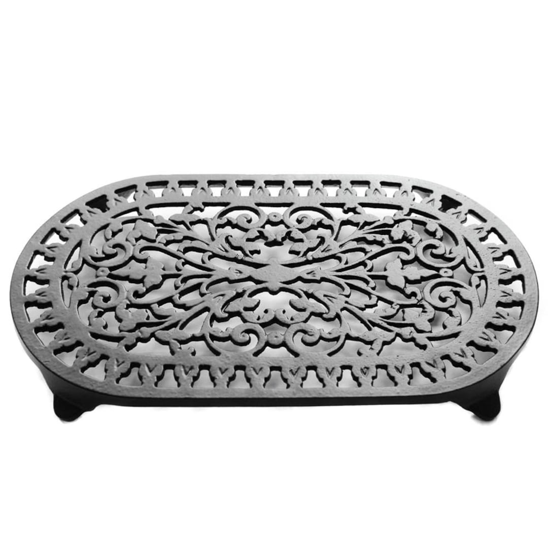 Large Cast Iron Trivets Quality Made Double Pan Pot Tea Stand