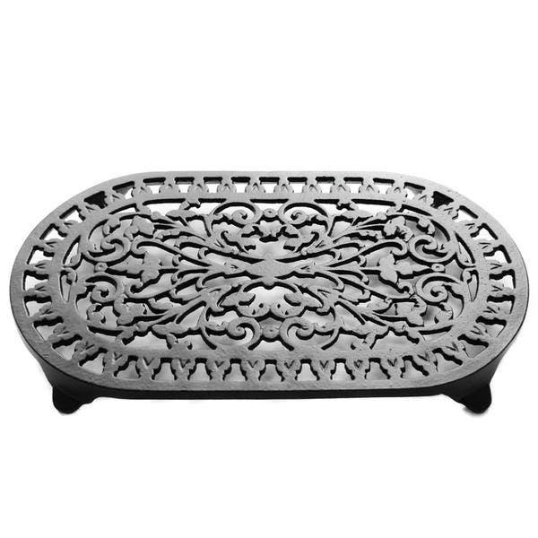 Large Cast Iron Trivet, Decorative Double Pan Pot Stand by Robert Welch