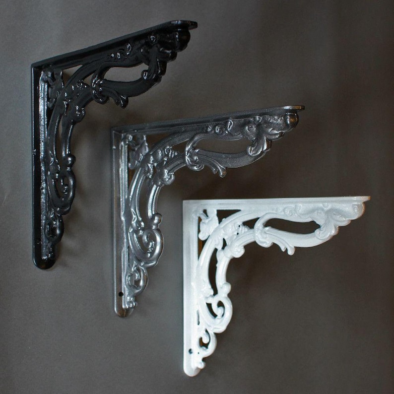 Victorian Leaf Cast Iron Shelf Bracket 10 X 12 Inch Heavy Etsy
