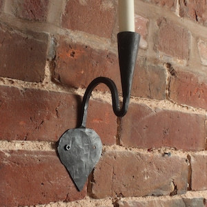 Forged iron wall candle holder - Rustic Metal Candle Holder Handmade