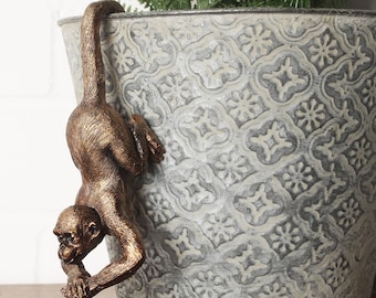 Monkey Pot Hanger - Gouden Tuin Pot Hanger Cadeau Boho Jungle Wild