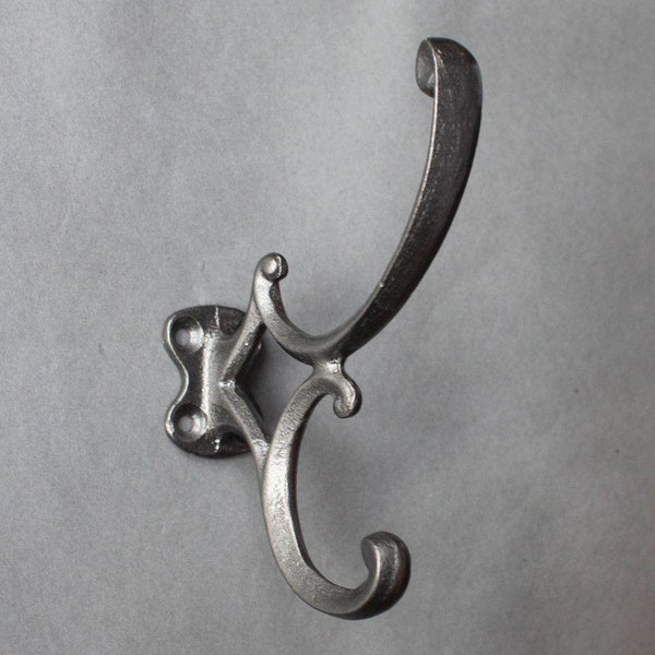 Art Nouveau Cast Iron Hat & Coat Hook - Victorian Solid Cast Metal Hook Decorative Ornate Quality