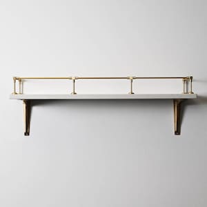 Heritage Satin Brass Gallery Rail | Kitchen Fiddle Tipping Shelf Rail Solid Brass UK