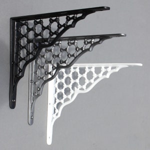 8 x 10&quot; Cast Iron Shelf Bracket - Heavy Duty Shelf Supports Book Toilet Cistern Old Victorian Style Black White Pewter