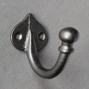 Small Coat Hook - Victorian Solid Cast Metal Hook Decorative Ornate Quality