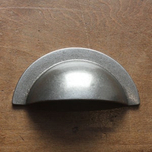 Cast Iron Drawer Cup Pull Handles ~ Cabinet Cupboard Door Knobs Cup Bin Pulls Old Victorian Vintage Antique Minimal  Style
