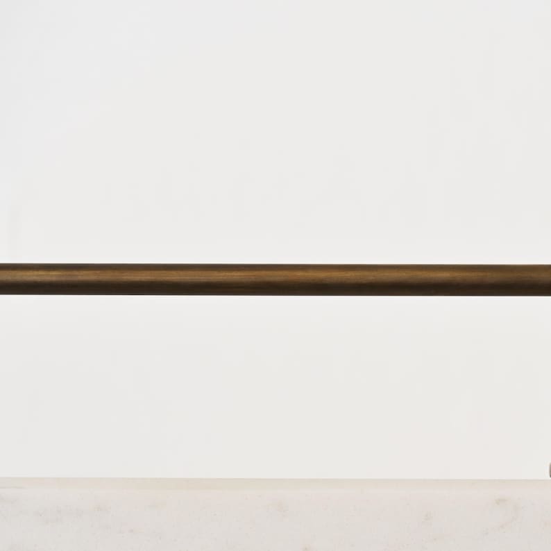 Aged Brass Gallery Fiddle Tipping Rail with Marble Shelf and Brass Shelf Brackets