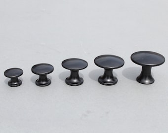 Black Cast Iron Shaker Cabinet Knobs Antique Style ~ Drawer Cupboard Door Pull Handles Kitchen Vintage Style 20mm, 25mm, 30mm, 35mm, 40mm