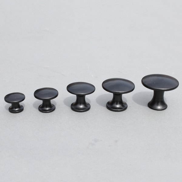 Black Cast Iron Shaker Cabinet Knobs Antique Style ~ Drawer Cupboard Door Pull Handles Kitchen Vintage Style 20mm, 25mm, 30mm, 35mm, 40mm