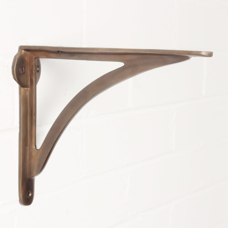Aged Brass Shelf Brackets Heavy Solid Cast Brass Toilet Etsy Canada