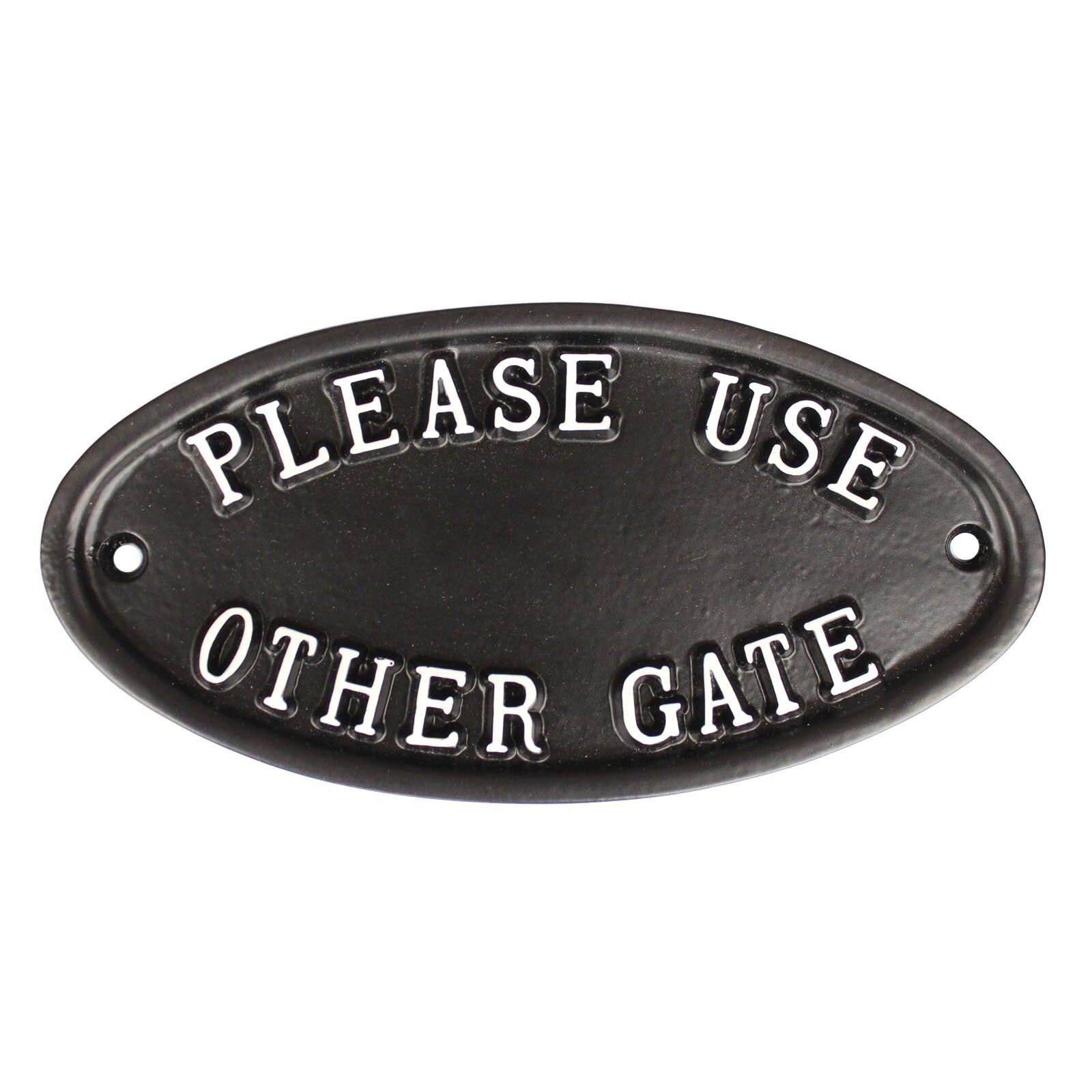 Please Use Other Gate Sign Gate Sign Black Solid Cast Sign Etsy UK