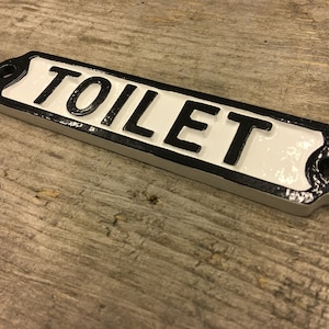 Railway Vintage Toilet Door Sign Cast Metal Bathroom Wc Washroom Industrial Style Railway Cast Iron Style Sign image 3