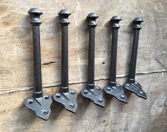 5 x cast iron iron coat wall hooks victorian antique vintage old style