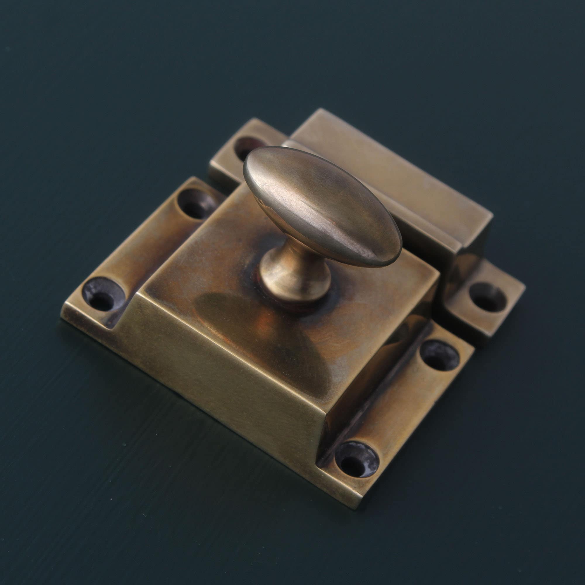 Burnished Brass Cupboard Turn Latch Catch Knob Kitchen Etsy UK