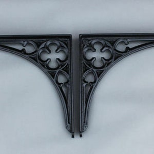 2 x 8 x 7" cast iron victorian shelf brackets antique gothic heavy black br09bx2