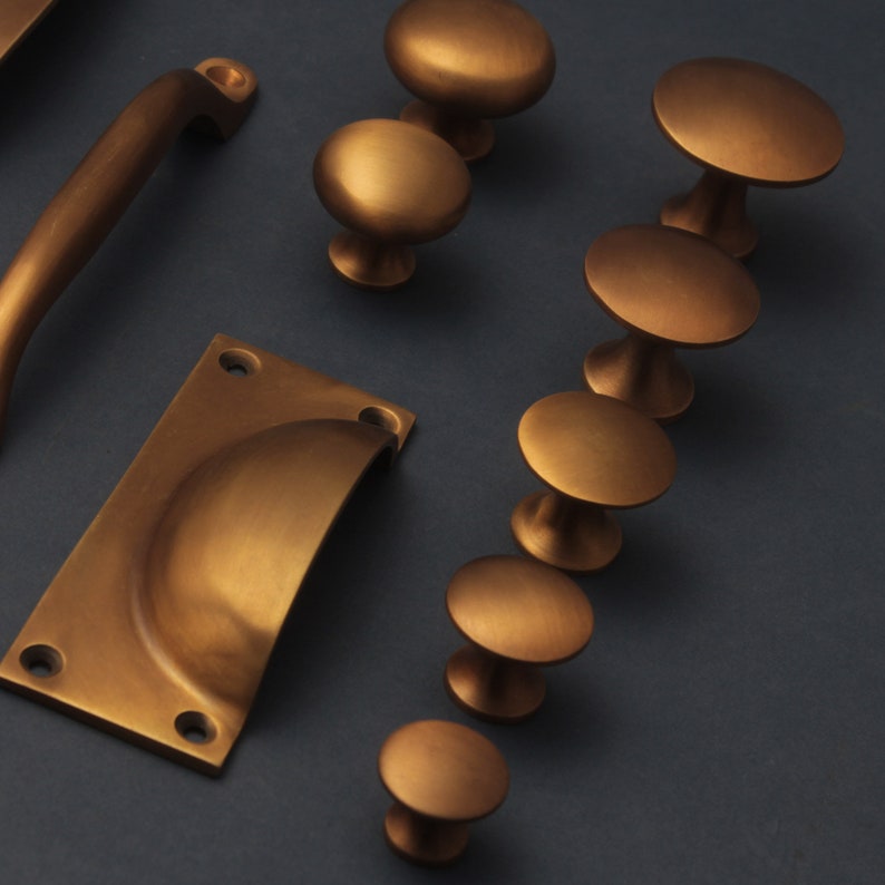 Old English Brass Kitchen Handles Drawer Cup Pulls & Knobs Etsy