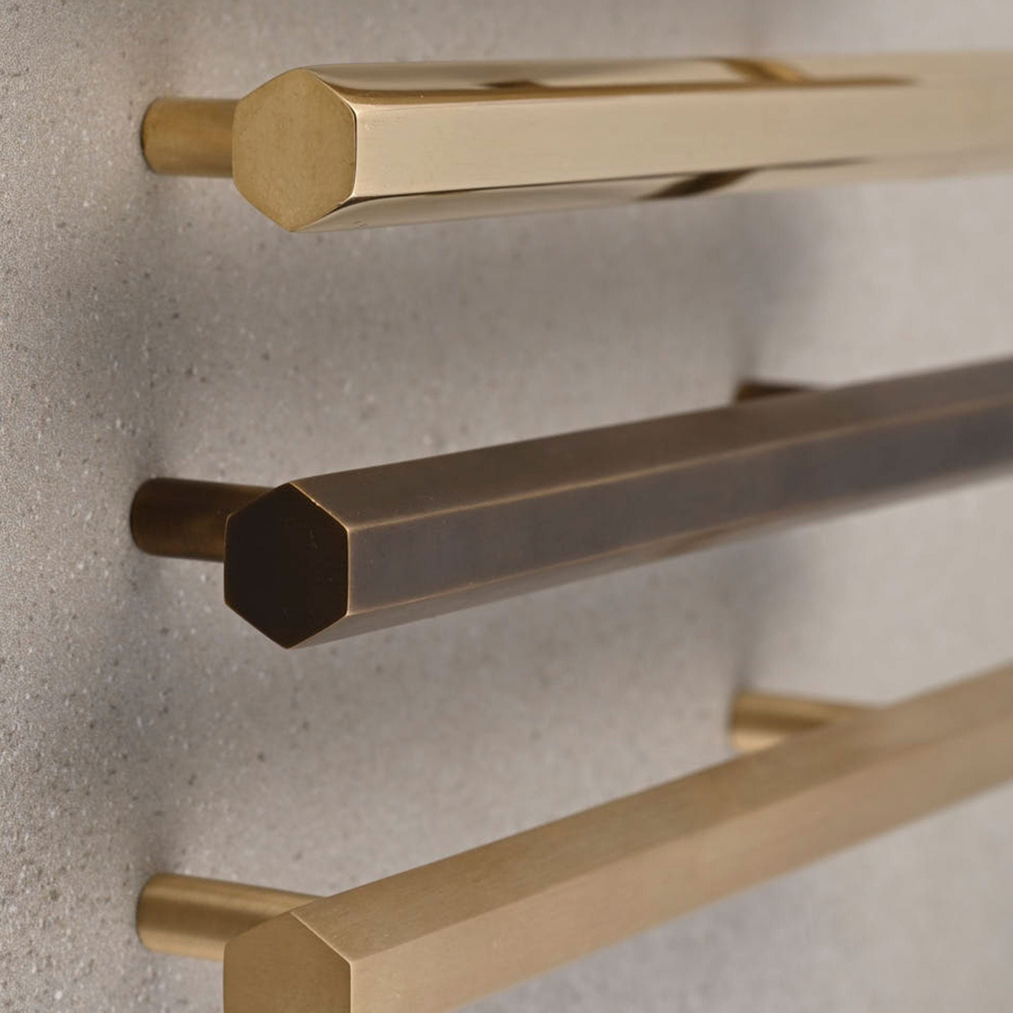 Solid Brass Hexagonal Pull Handles & Knobs | Kitchen Cabinet Cupboard ...