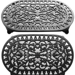 Large Cast Iron Trivets Quality Made Double Pan Pot Tea Stand Decorative Black, Green, Ivory, Grey by Victor Cookware & Robert Welch image 7