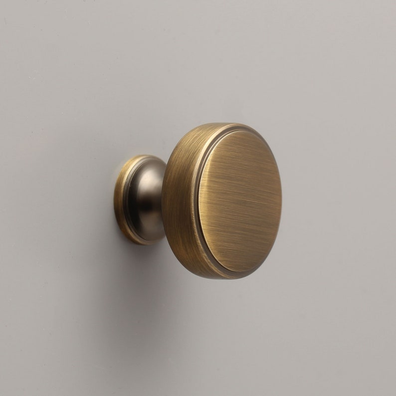 Brass Cupboard & Drawer Handles Knobs Kitchen Shaker Minimal Cup Pulls Antique Brass Brushed Satin Nickel QUALITY MADE image 4