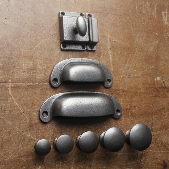 Solid Cast Iron Cabinet Knobs Handles Latch Catch Quality Solid Cast Iron Cabinet Knobs Handles, Black Iron Kitchen Cabinet Pulls