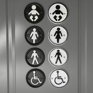 Cast Toilet Door Signs - Bathroom WC Washroom Industrial Victorian GWR Railway Cast Iron Sign Indoor Outdoor Black & White
