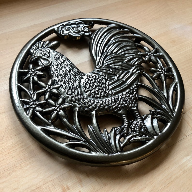 8 Cockerel Cast Iron Trivets Quality Made Pan Pot Tea Etsy
