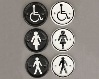 Antieke stijl toiletdeur deur badges tekenen - toiletten, dames, heren, heren, dames, gehandicapten, handicap spoorweg gietijzeren stijl - BATH05