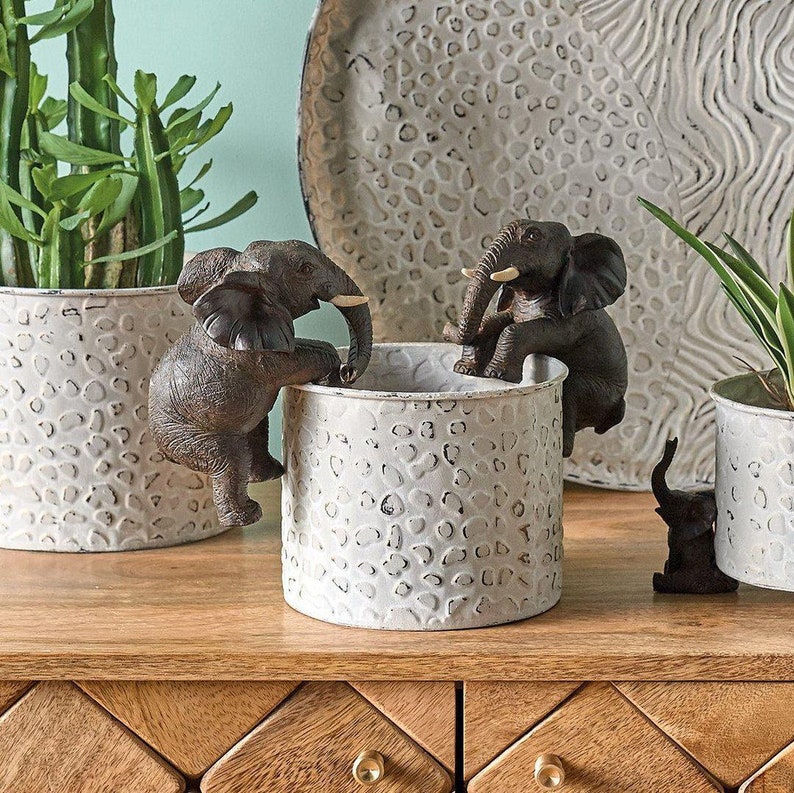 Elephant Pot Hanger Home & Garden Planter Ornaments Wild Etsy